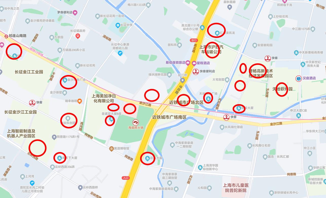 真北路办公楼分布图